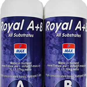 F-Max Royal A&B 1 liter Royal A+B is een hoog geconcentreerde krachtige biominerale N.P.K groei- en bloeivoeding voor gebruik op cocos, hydro, mapito en aarde.