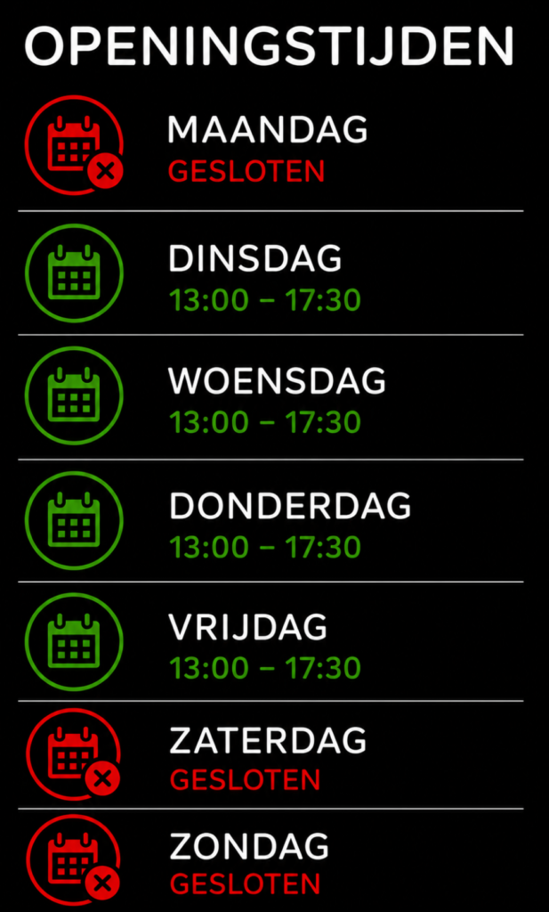 openingstijden tonyshop